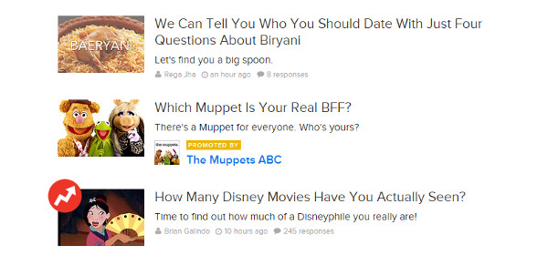 Interactive Content - BuzzFeed Quizzes