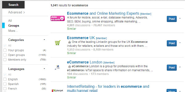 B2B Marketing Tactics - LinkedIn Group Search