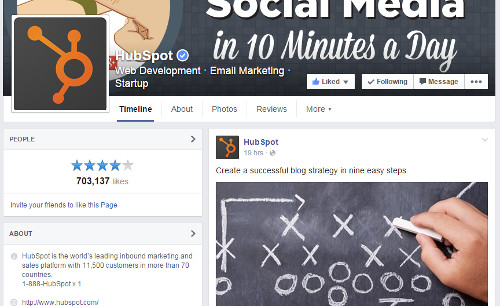 HubSpot Facebook Page