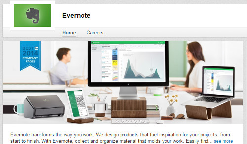Evernote LinkedIn Company Page